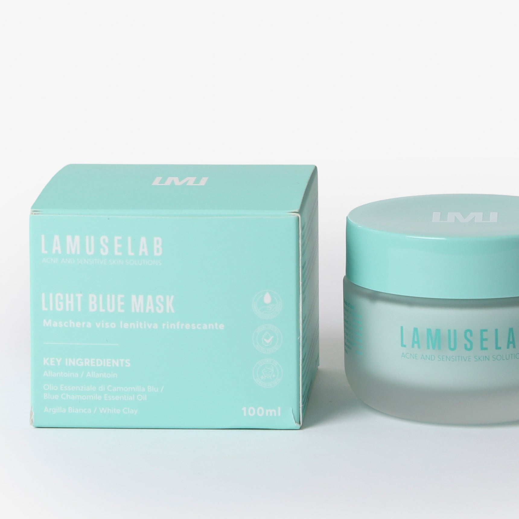 Light blue mask: Maschera Lenitiva e anti imperfezioni per pelle sensibile 100 ml - LaMuseLab