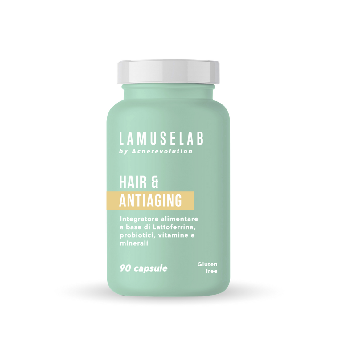 HAIR AND ANTI-AGING, Integratore alimentare Con Lattoferrina, Probiotici, Vitamine e Minerali 90 Capsule - LaMuseLab