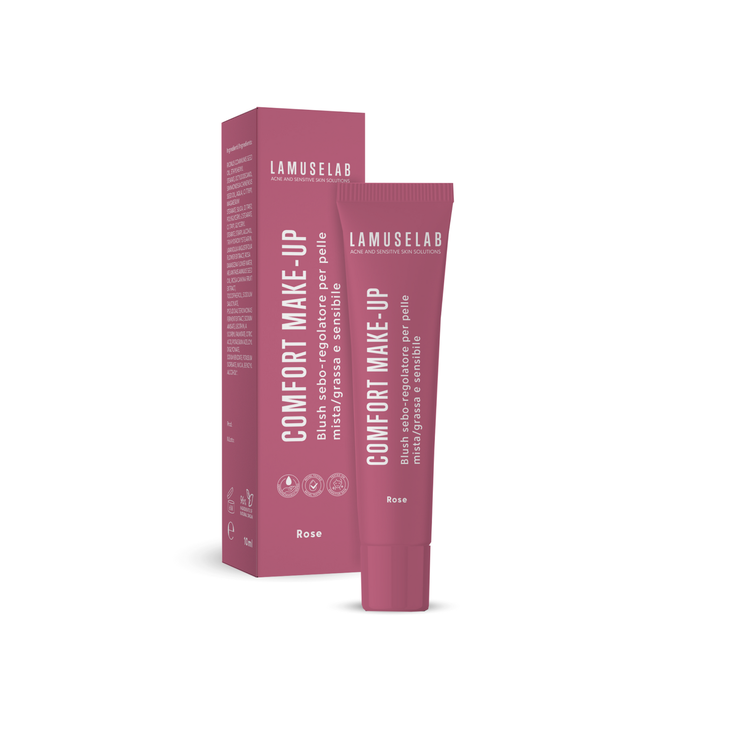 COMFORT MAKE-UP- BLUSH ROSATO sebo-regolatore per pelle mista/grassa e sensibile 10 ml