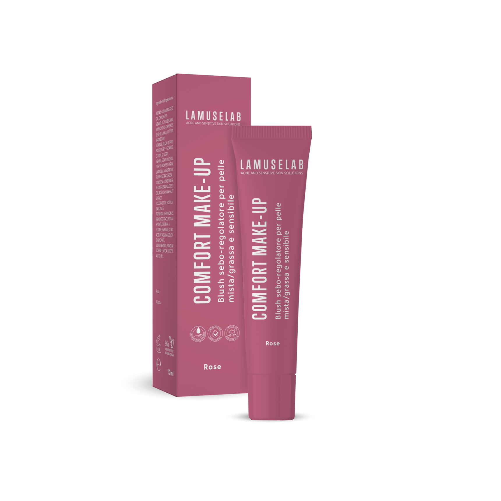 COMFORT MAKE-UP- BLUSH ROSATO sebo-regolatore per pelle mista/grassa e sensibile 10 ml