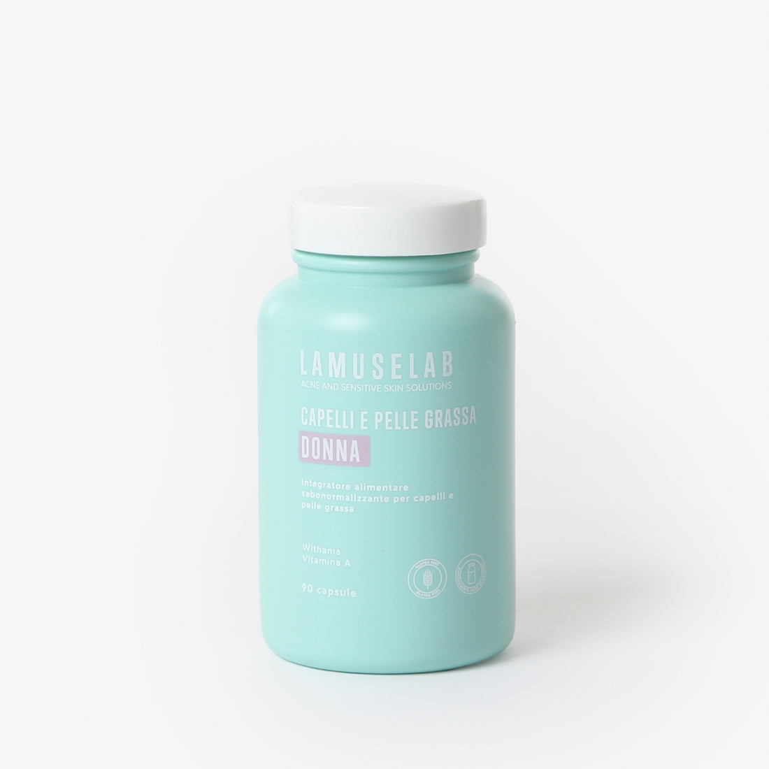 Lamuselab capelli e pelle grassa donna- integratore alimentare per capelli e pelle grassa  90 Capsule