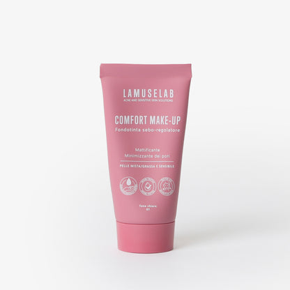 COMFORT MAKE-UP - FONDOTINTA CHIARO SEBO-REGOLATORE PER PELLE MISTA/GRASSA E SENSIBILE 30ml