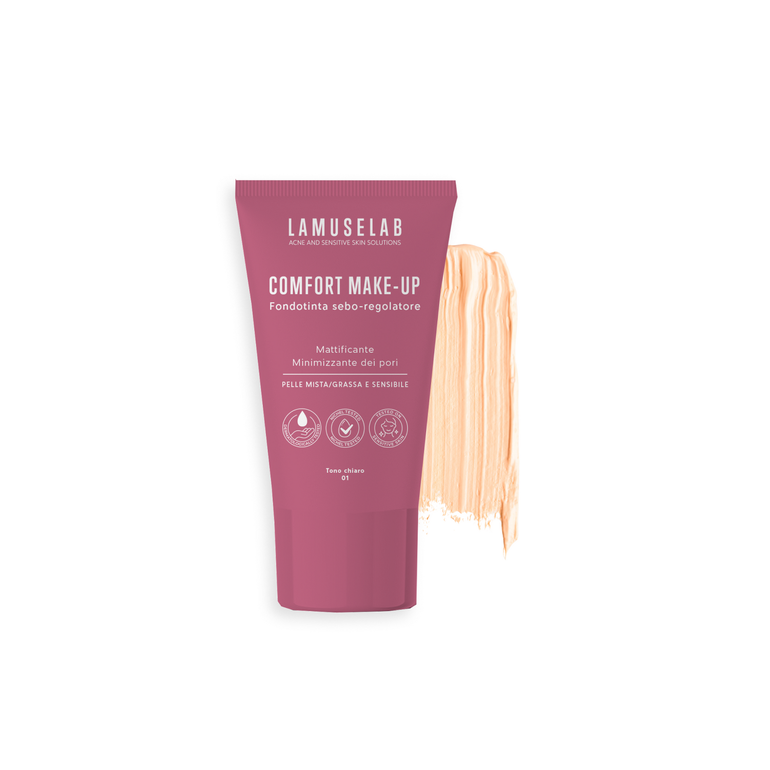 COMFORT MAKE-UP - FONDOTINTA CHIARO SEBO-REGOLATORE PER PELLE MISTA/GRASSA E SENSIBILE 30ml