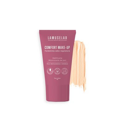 COMFORT MAKE-UP - FONDOTINTA CHIARO SEBO-REGOLATORE PER PELLE MISTA/GRASSA E SENSIBILE 30ml