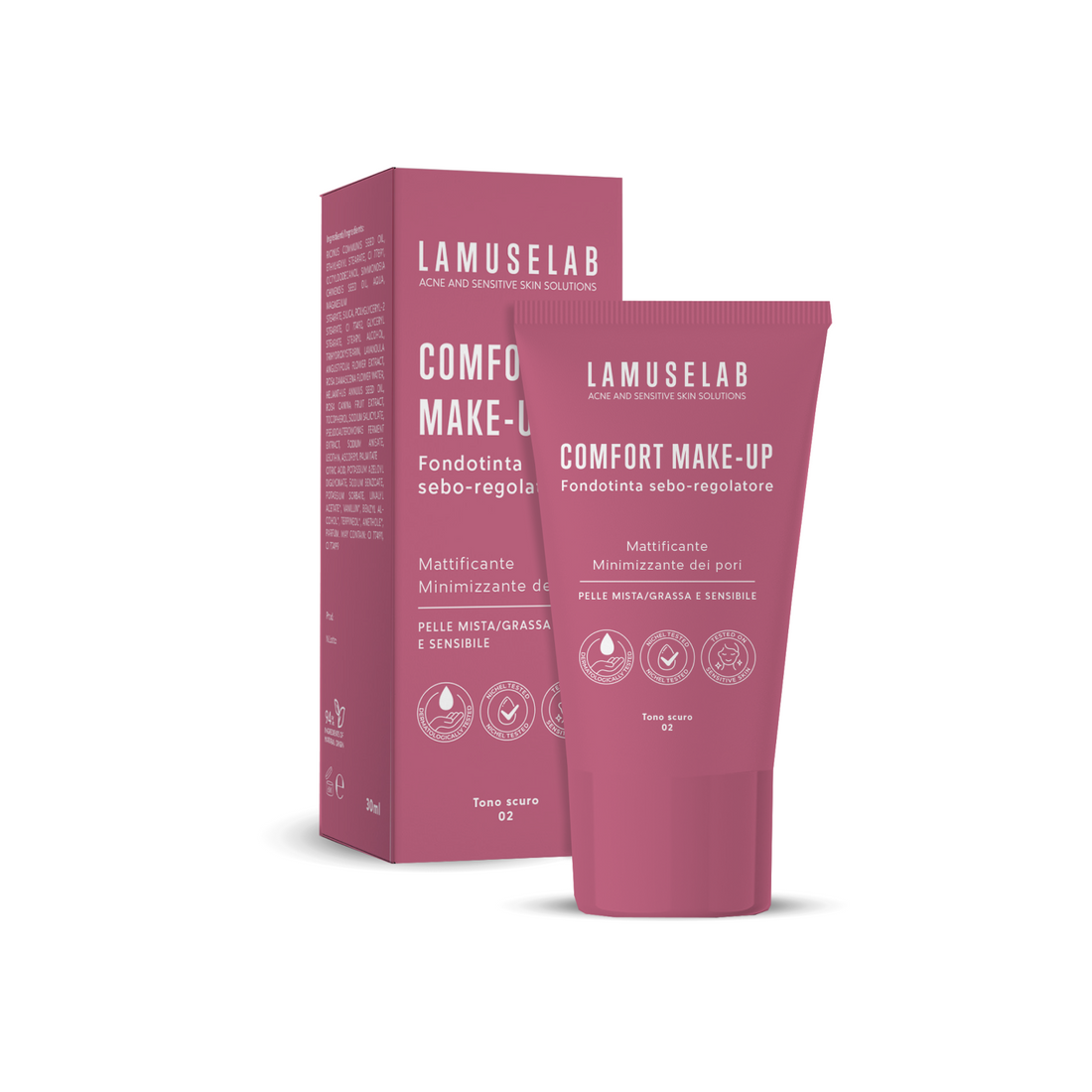 COMFORT MAKE-UP - FONDOTINTA SCURO SEBO-REGOLATORE PER PELLE MISTA/GRASSA E SENSIBILE 30 ml