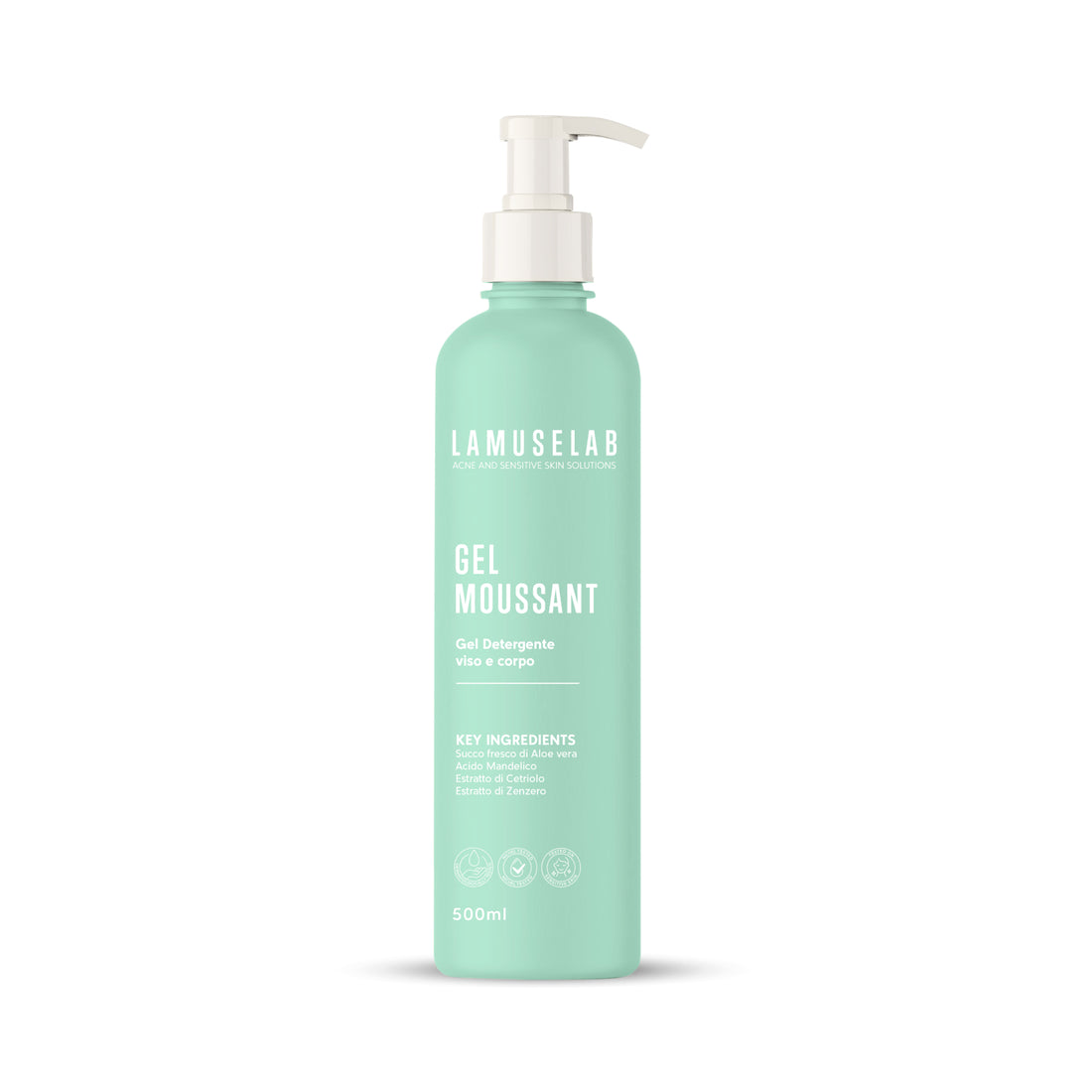 Sapone Gel Moussant detergente viso e corpo 500 ml - LaMuseLab