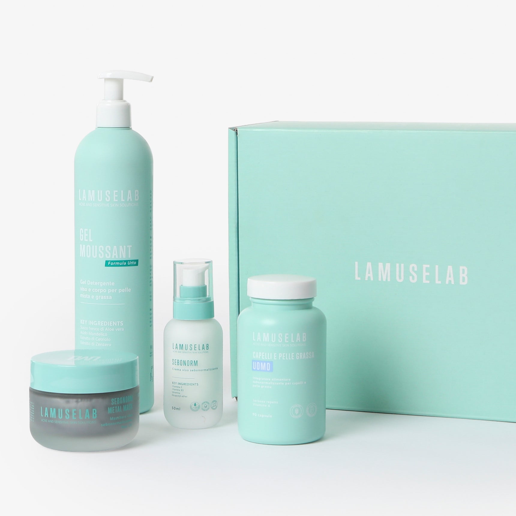 Protocollo pelle grassa uomo, a tendenza acneica o con imperfezioni