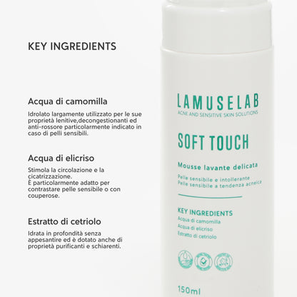 SOFT TOUCH - Mousse lavante per pelle sensibile 150 ml