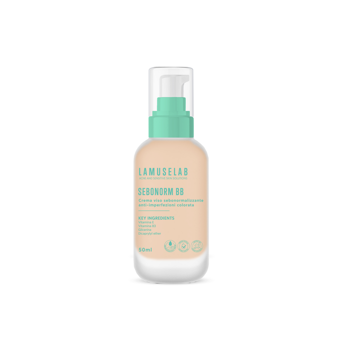 Sebonorm BB Crema da giorno Sebonormalizzante Viso Anti Imperfezioni Colorata 50 ml - LaMuseLab